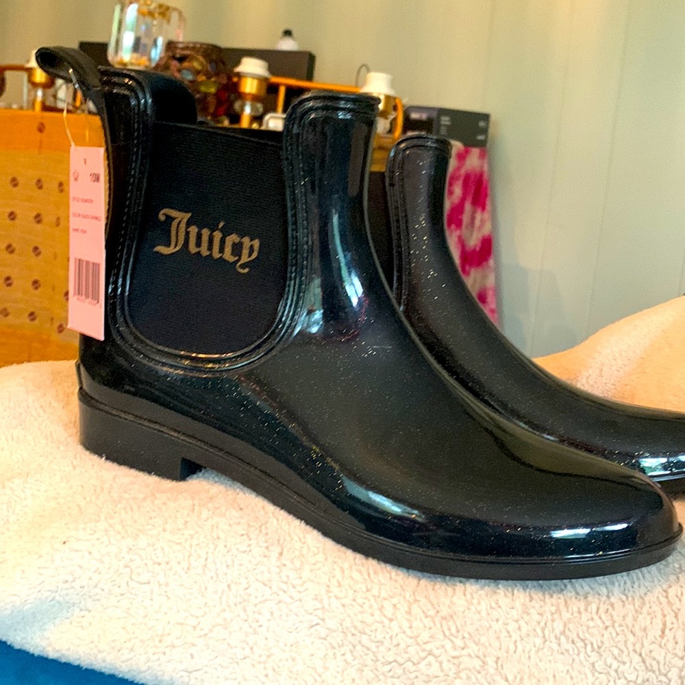 Juicy Couture Black Sparkle Rainboots